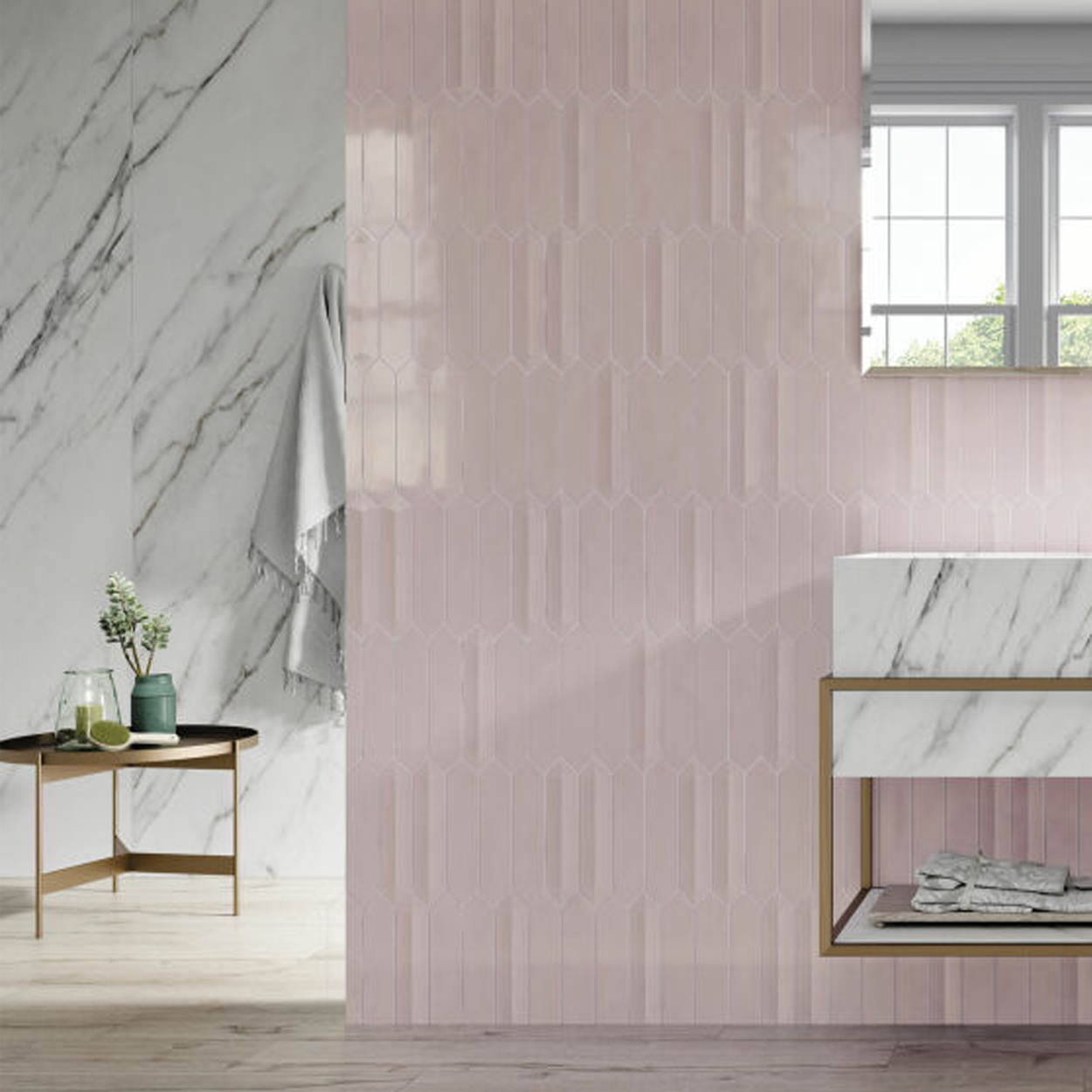 Cifre Ceramica Wandtegel Dimsey Roze 6.5x33.2cm